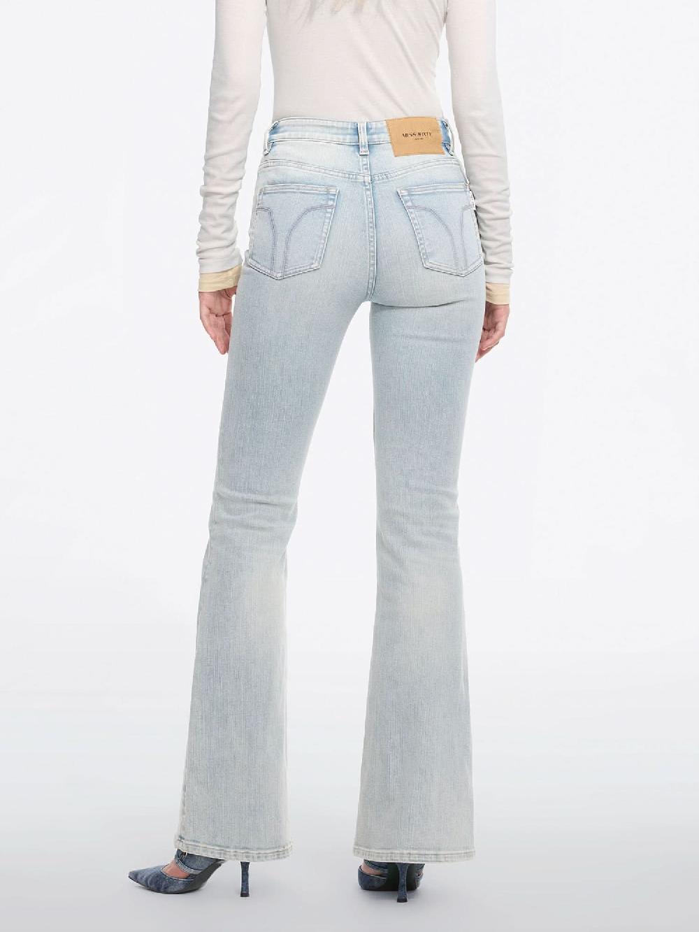Miss Sixty DISTRESSED FLARED JEANS LIGHT BLUE