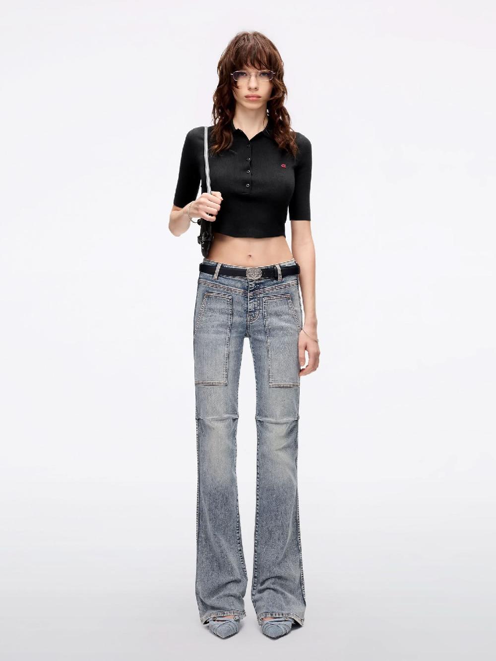 Miss Sixty DISTRESSED FLARED JEANS LIGHT BLUE