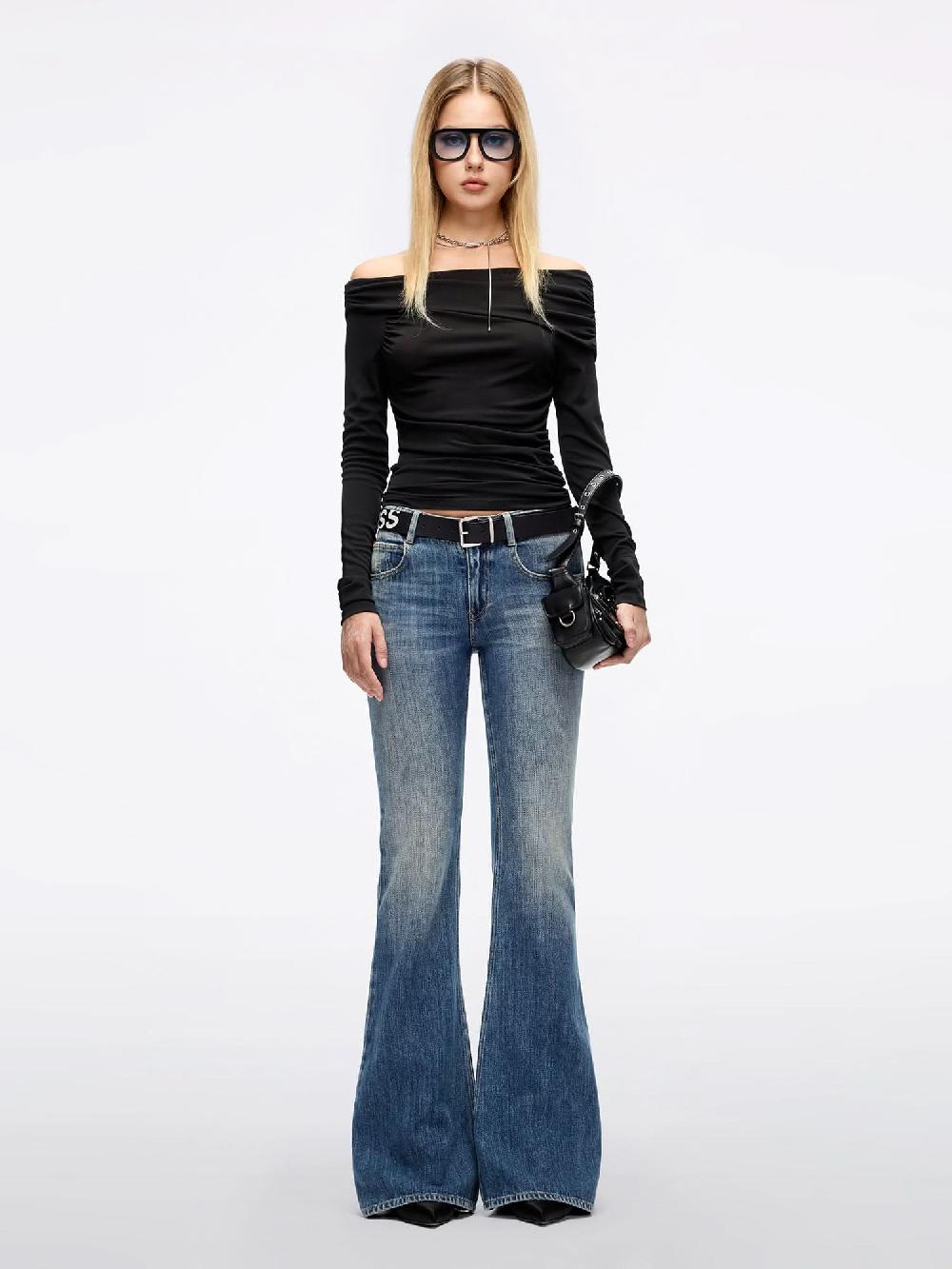 Miss Sixty DISTRESSED FLARED JEANS MIDDLE BLUE