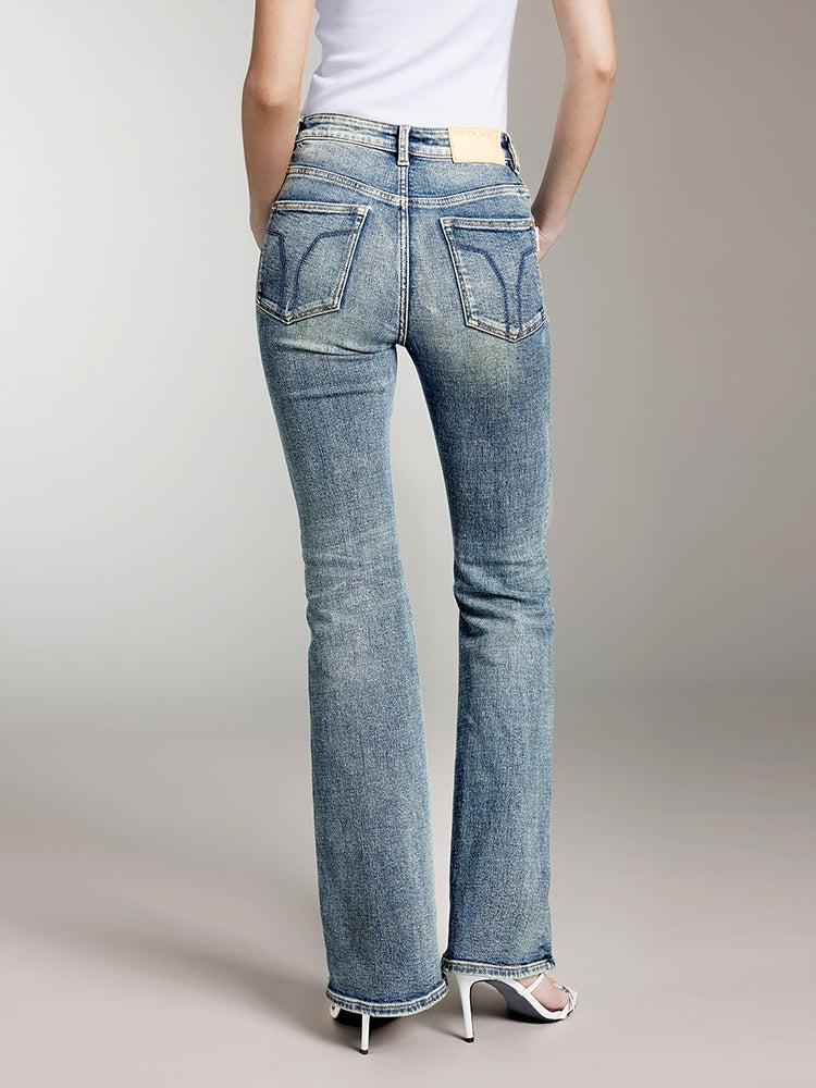 Miss Sixty DISTRESSED FLARED JEANS MIDDLE BLUE