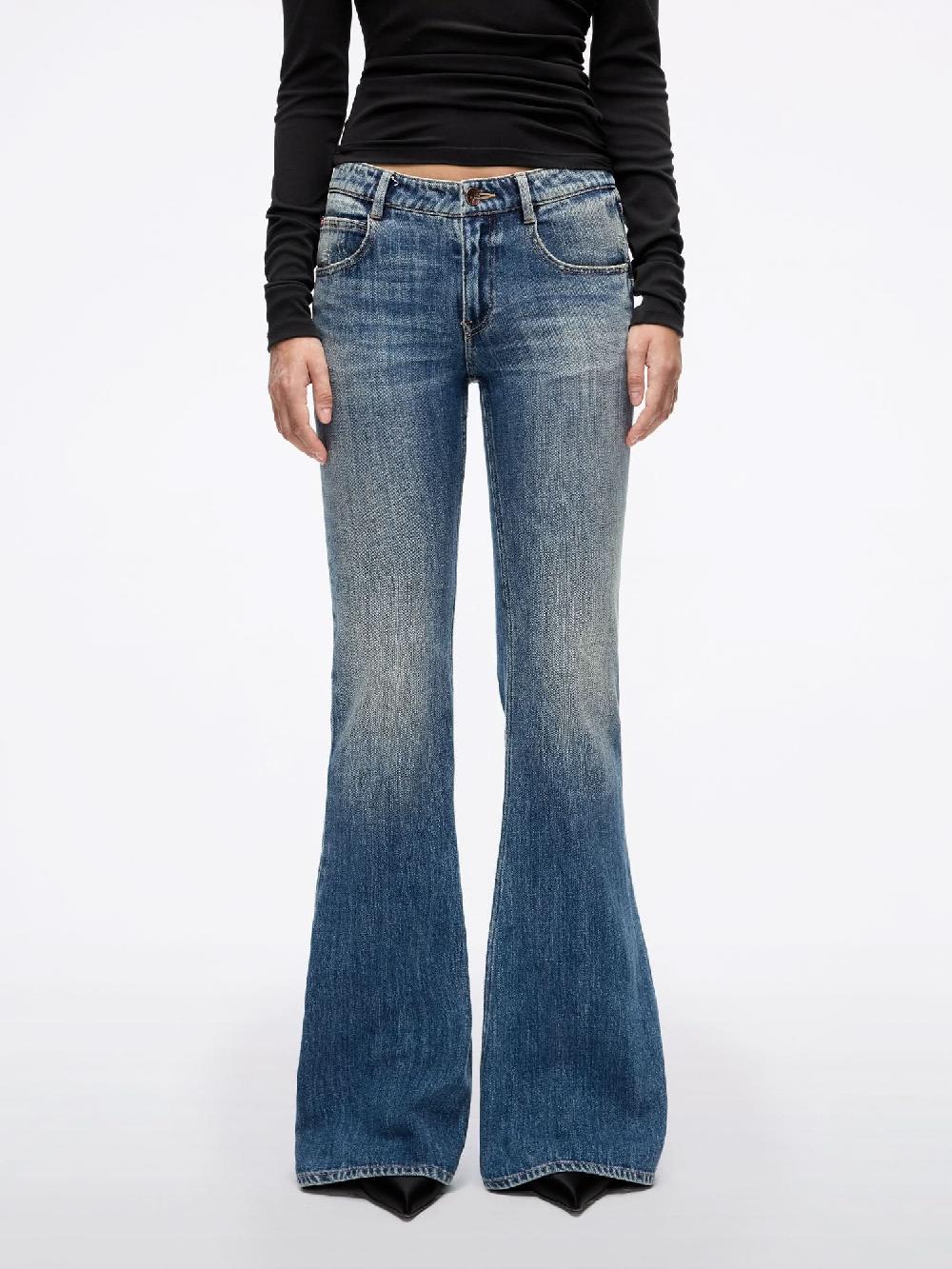 miss sixty DISTRESSED FLARED JEANS MIDDLE BLUE