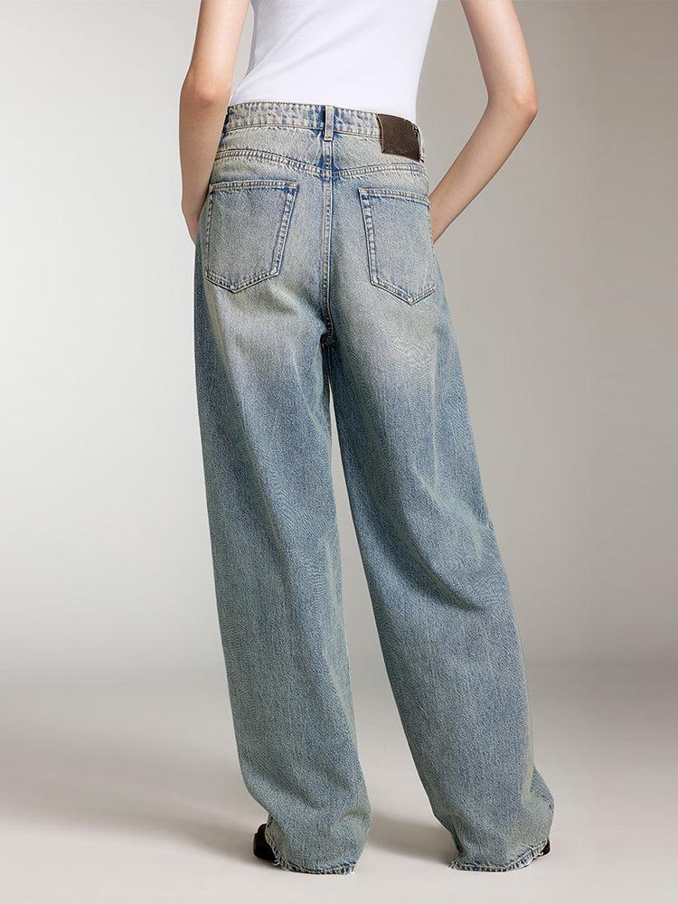 Miss Sixty DISTRESSED LOOSE FIT JEANS GREY BLUE