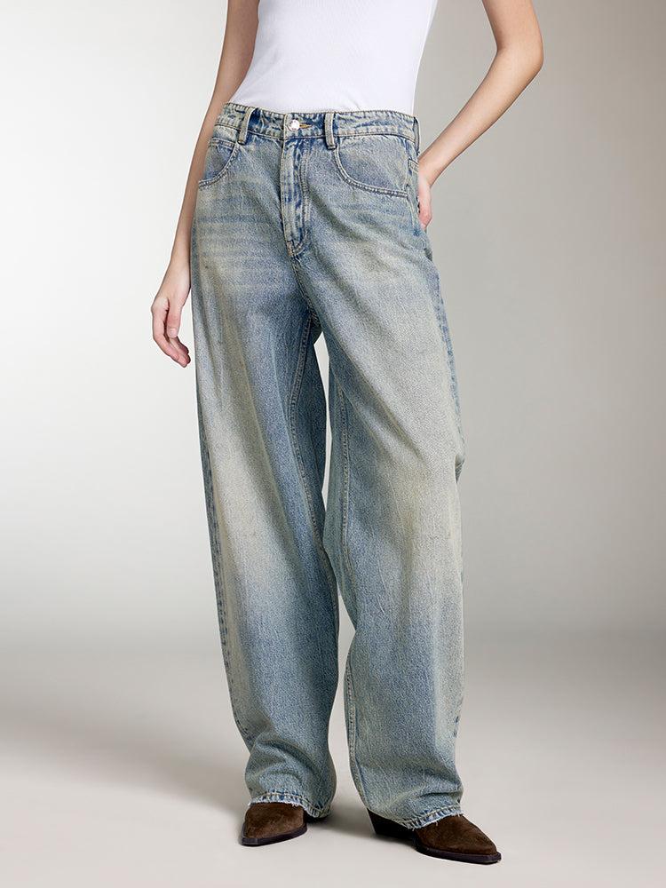 miss sixty DISTRESSED LOOSE FIT JEANS GREY BLUE