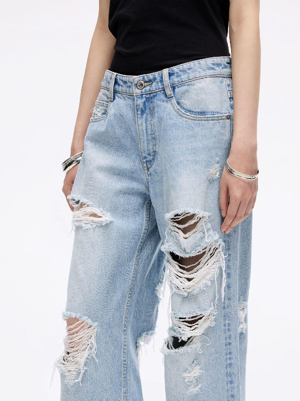 Miss Sixty DISTRESSED STRAIGHT JEANS LIGHT BLUE