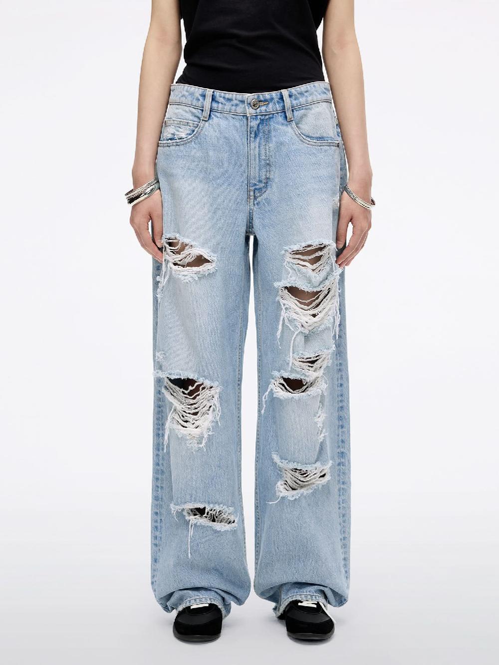 miss sixty DISTRESSED STRAIGHT JEANS LIGHT BLUE