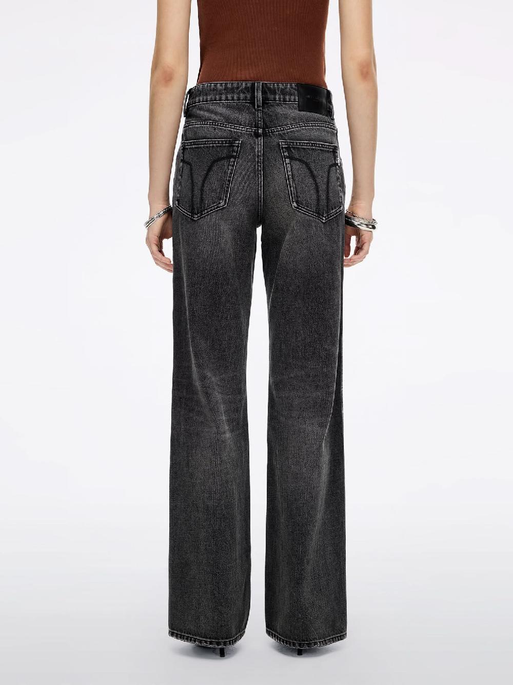 Miss Sixty DISTRESSED STRAIGHT-LEG JEANS BLACK FOG