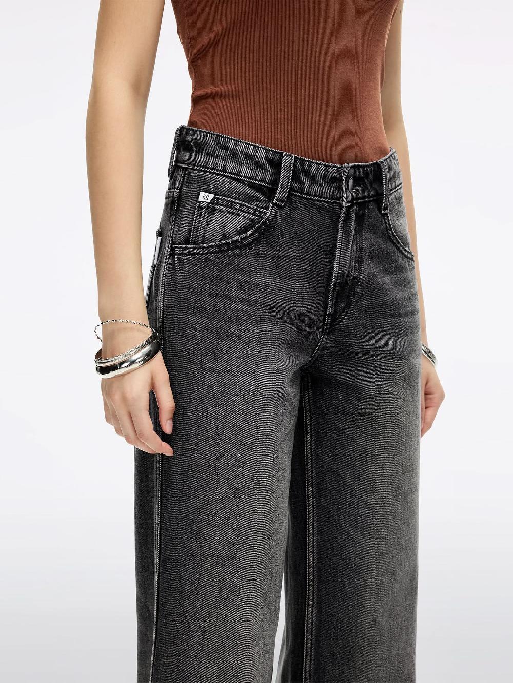 Miss Sixty DISTRESSED STRAIGHT-LEG JEANS BLACK FOG