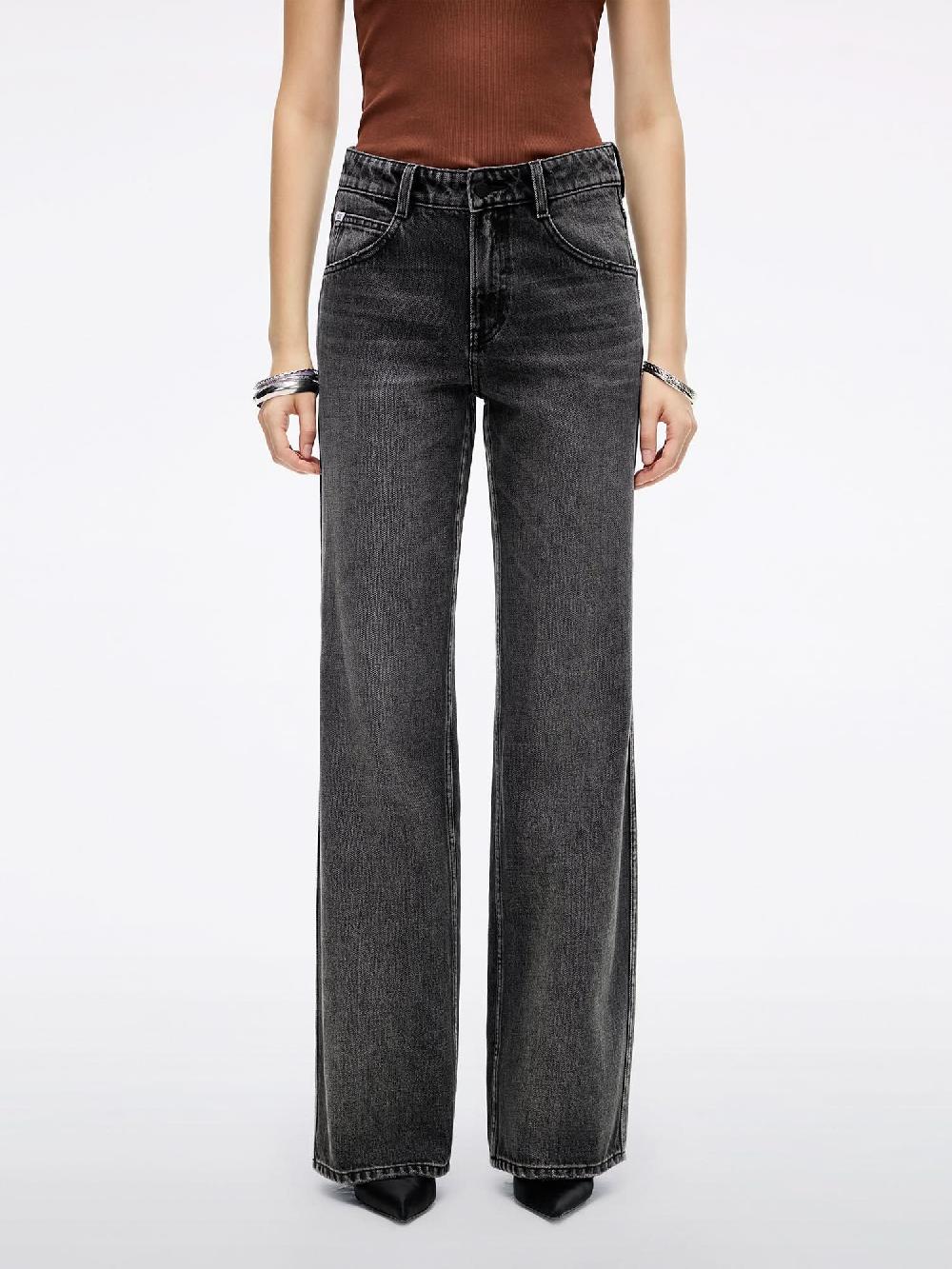 miss sixty DISTRESSED STRAIGHT-LEG JEANS BLACK FOG
