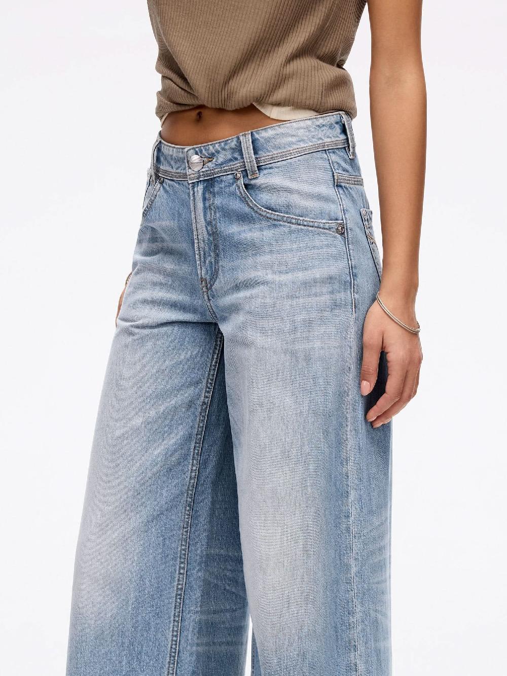 Miss Sixty DISTRESSED WIDE LEG JEANS MIDDLE BLUE