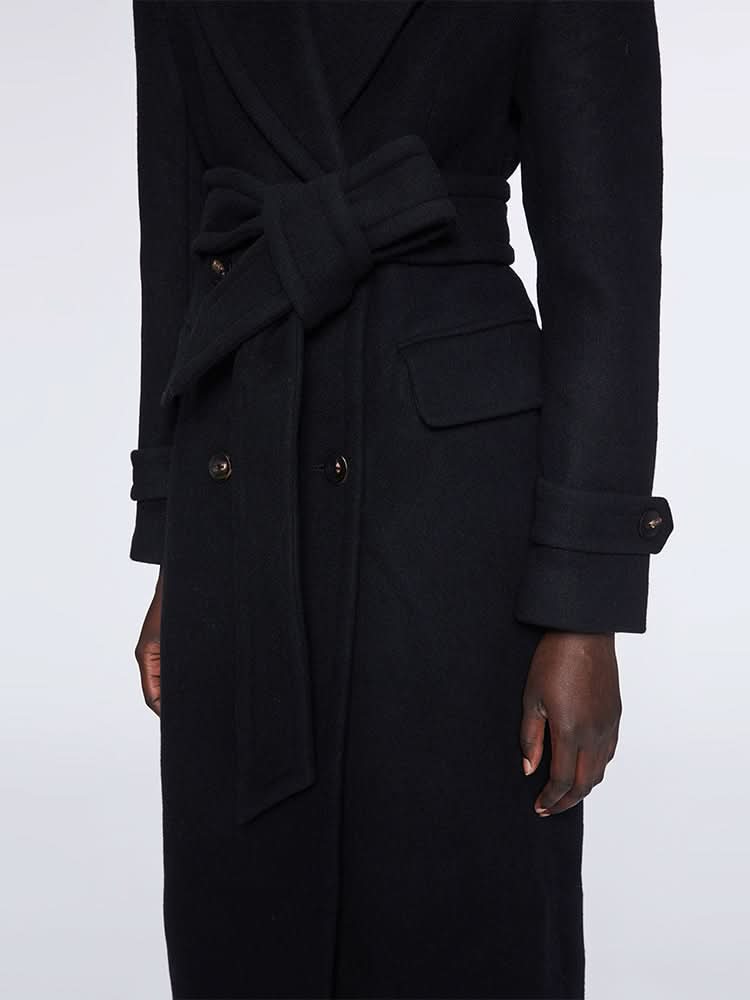 Miss Sixty DOUBLE-FACED WOOL COAT BLACK