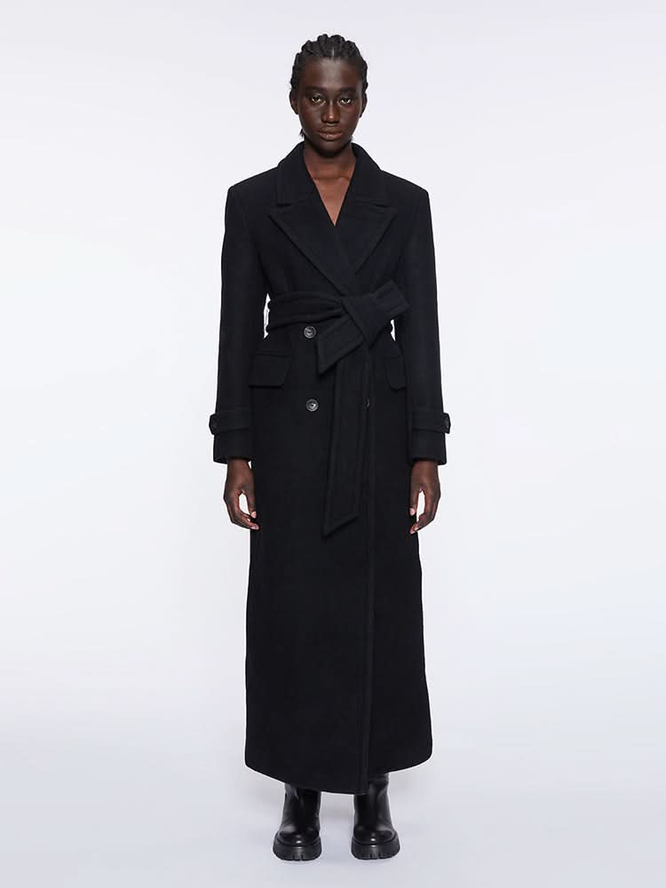 miss sixty DOUBLE-FACED WOOL COAT BLACK