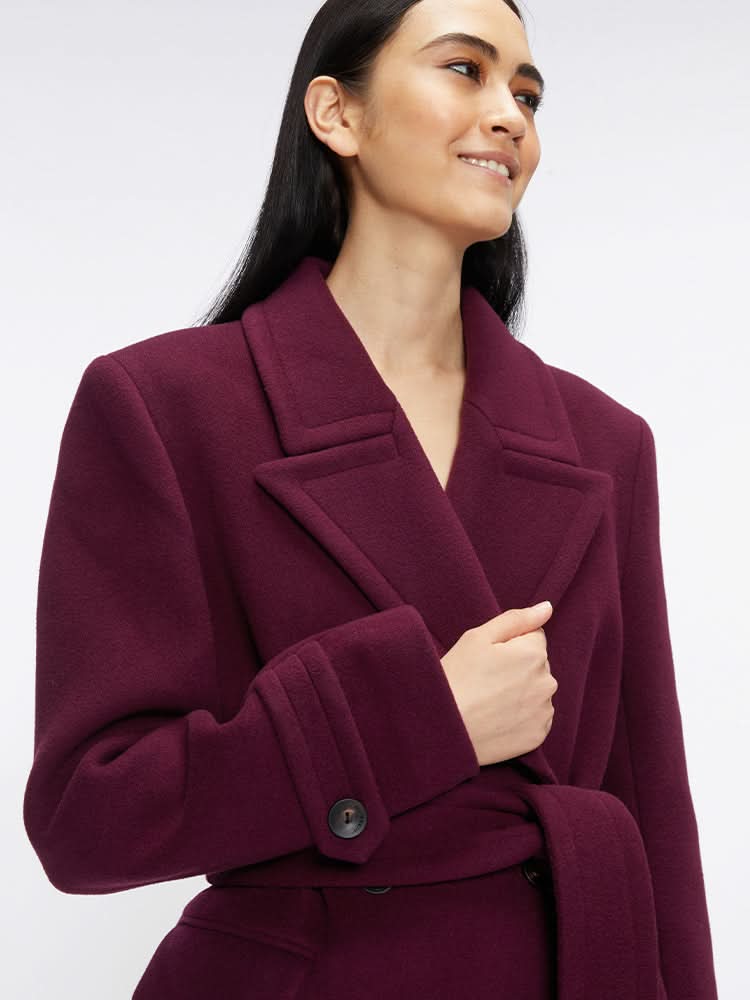 Miss Sixty DOUBLE-FACED WOOL COAT WINE RED
