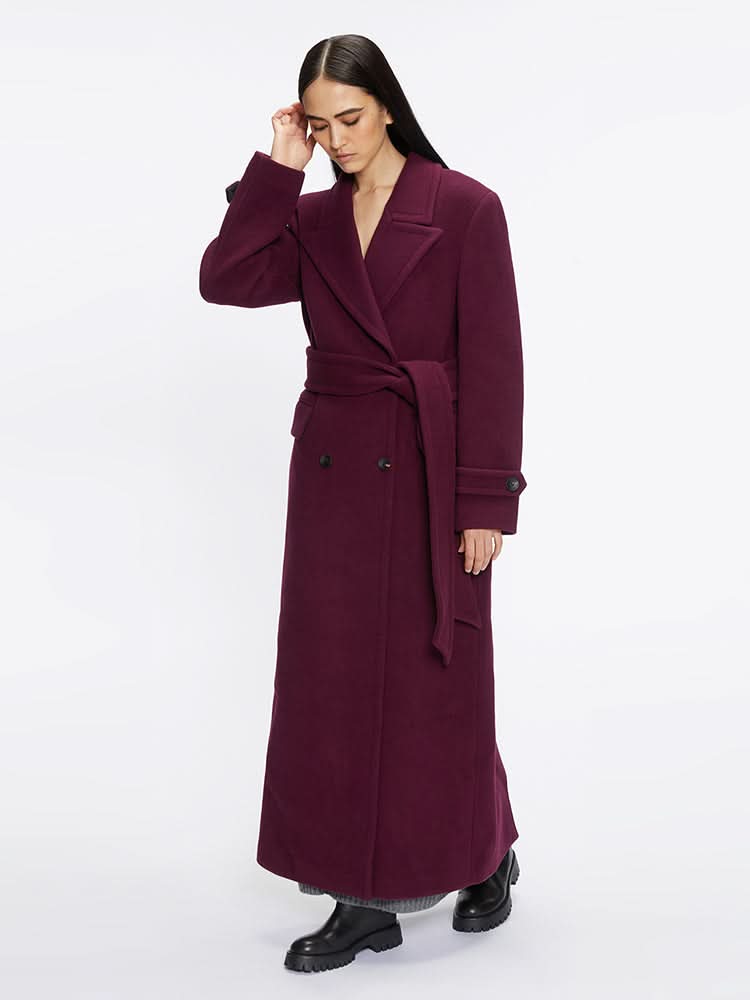 Miss Sixty DOUBLE-FACED WOOL COAT WINE RED