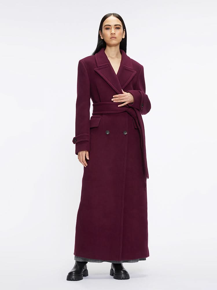 miss sixty DOUBLE-FACED WOOL COAT WINE RED