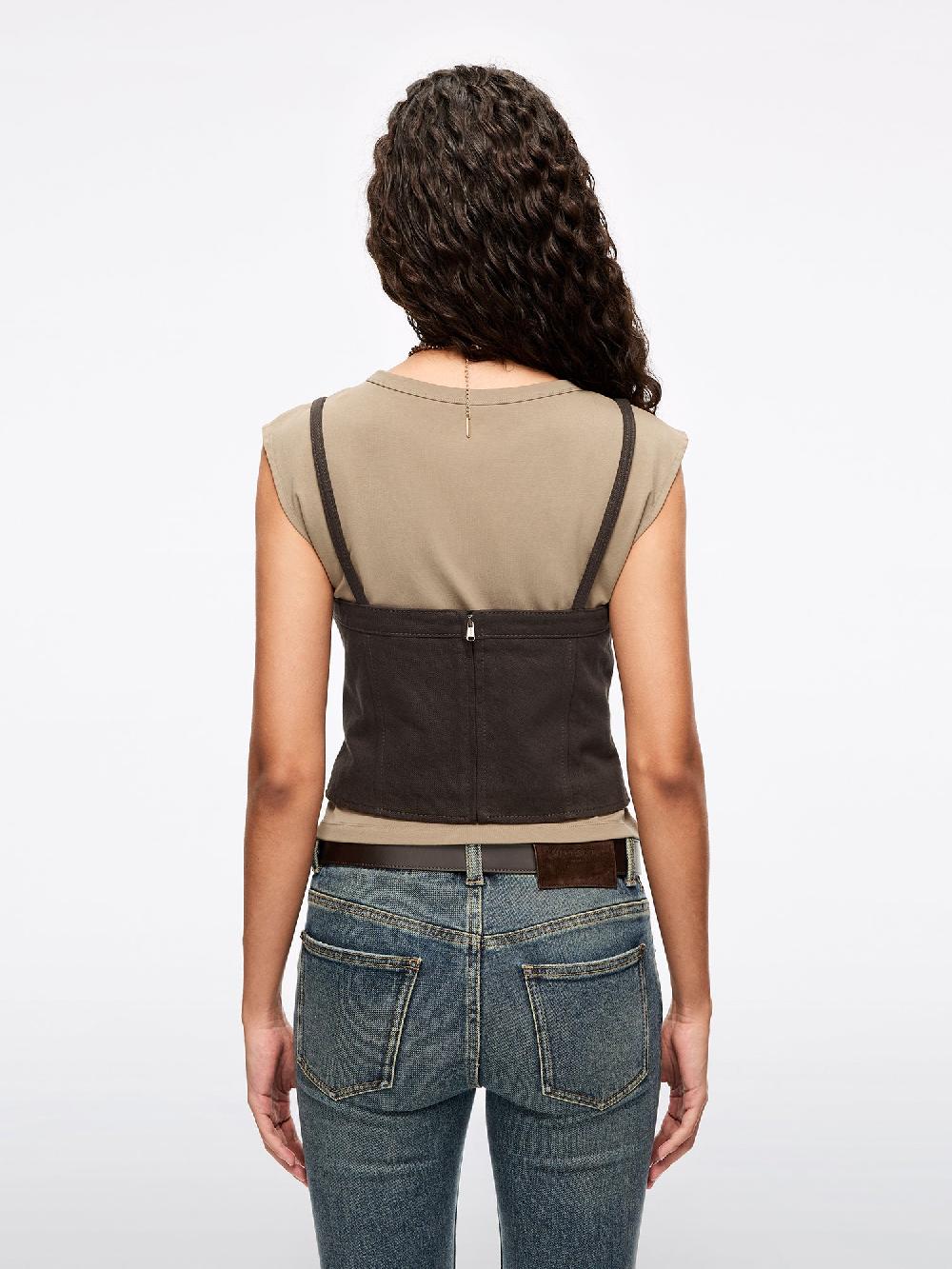 Miss Sixty DOUBLE-LAYER TANK SET BROWN