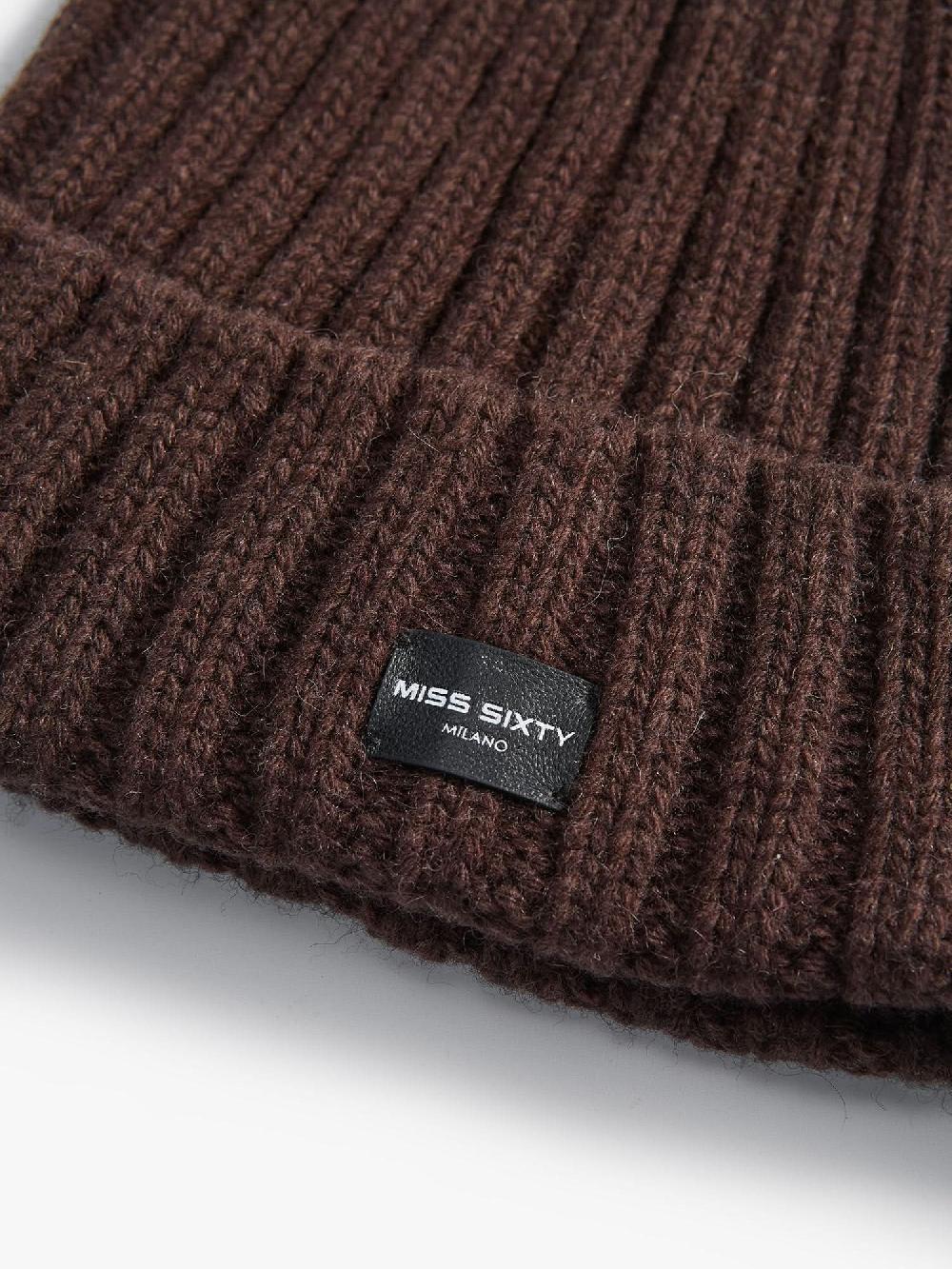 Miss Sixty DOUBLE-LAYERED BEANIE DARK COFFEE