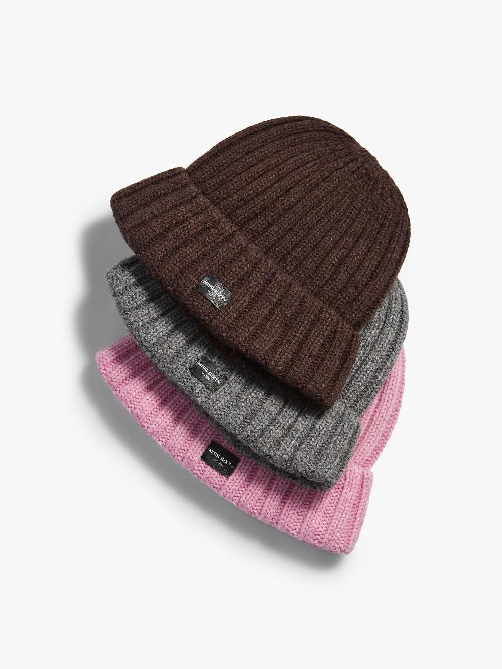 Miss Sixty DOUBLE-LAYERED BEANIE DARK COFFEE