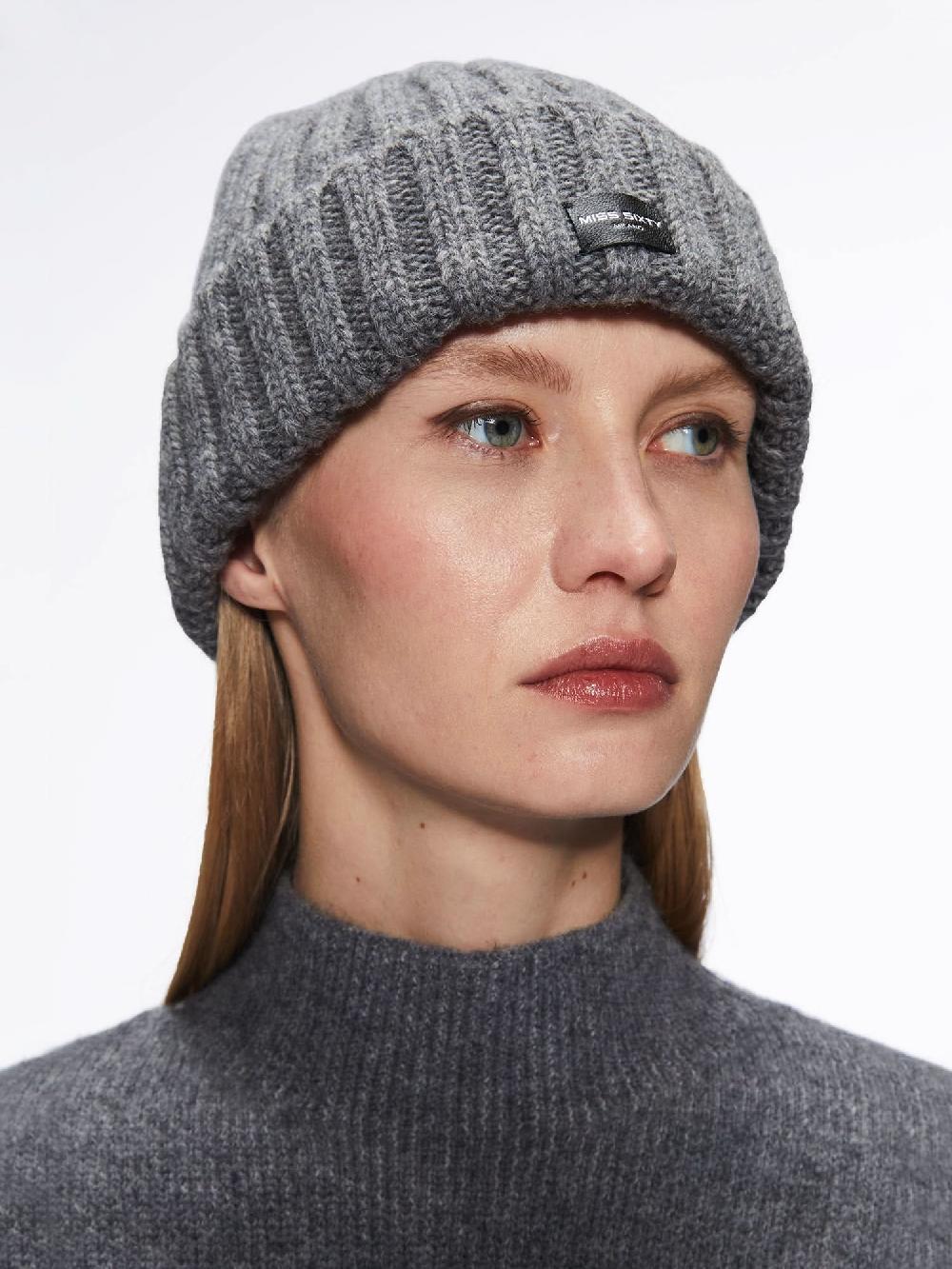 Miss Sixty DOUBLE-LAYERED BEANIE DARK GREY