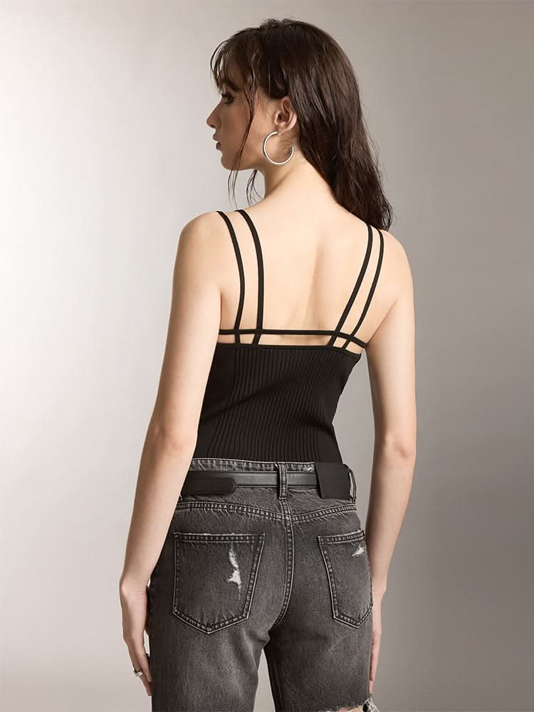 Miss Sixty DOUBLE STRAP TANK TOP BLACK