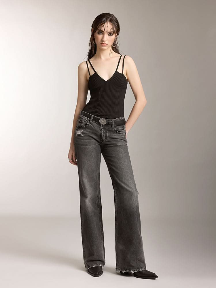 Miss Sixty DOUBLE STRAP TANK TOP BLACK