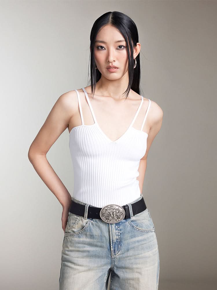 miss sixty DOUBLE STRAP TANK TOP WHITE