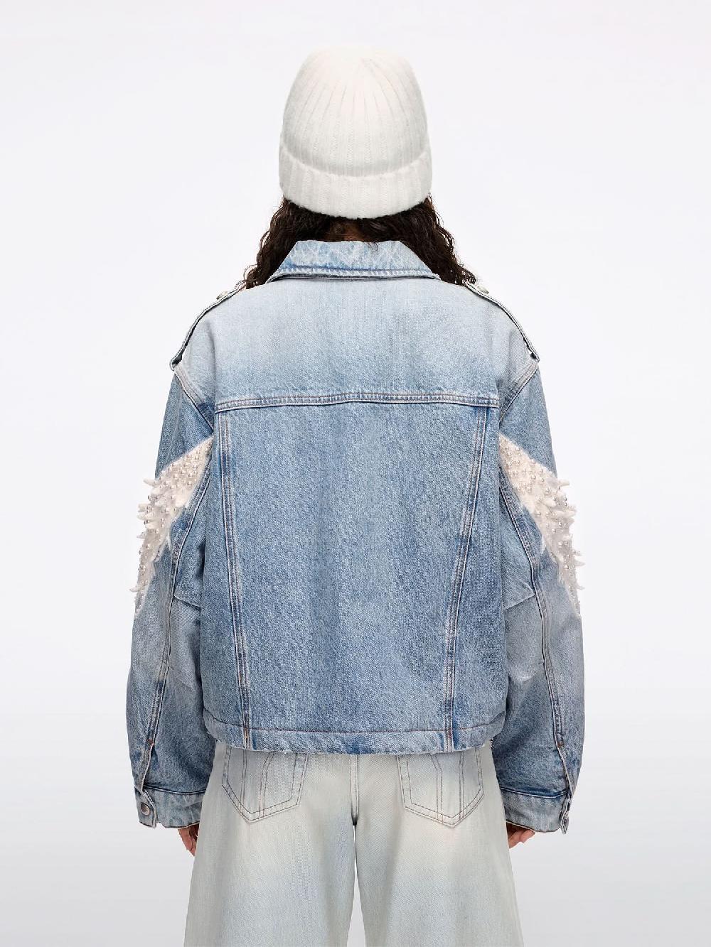 Miss Sixty EMBELLISHED DENIM JACKET LIGHT BLUE