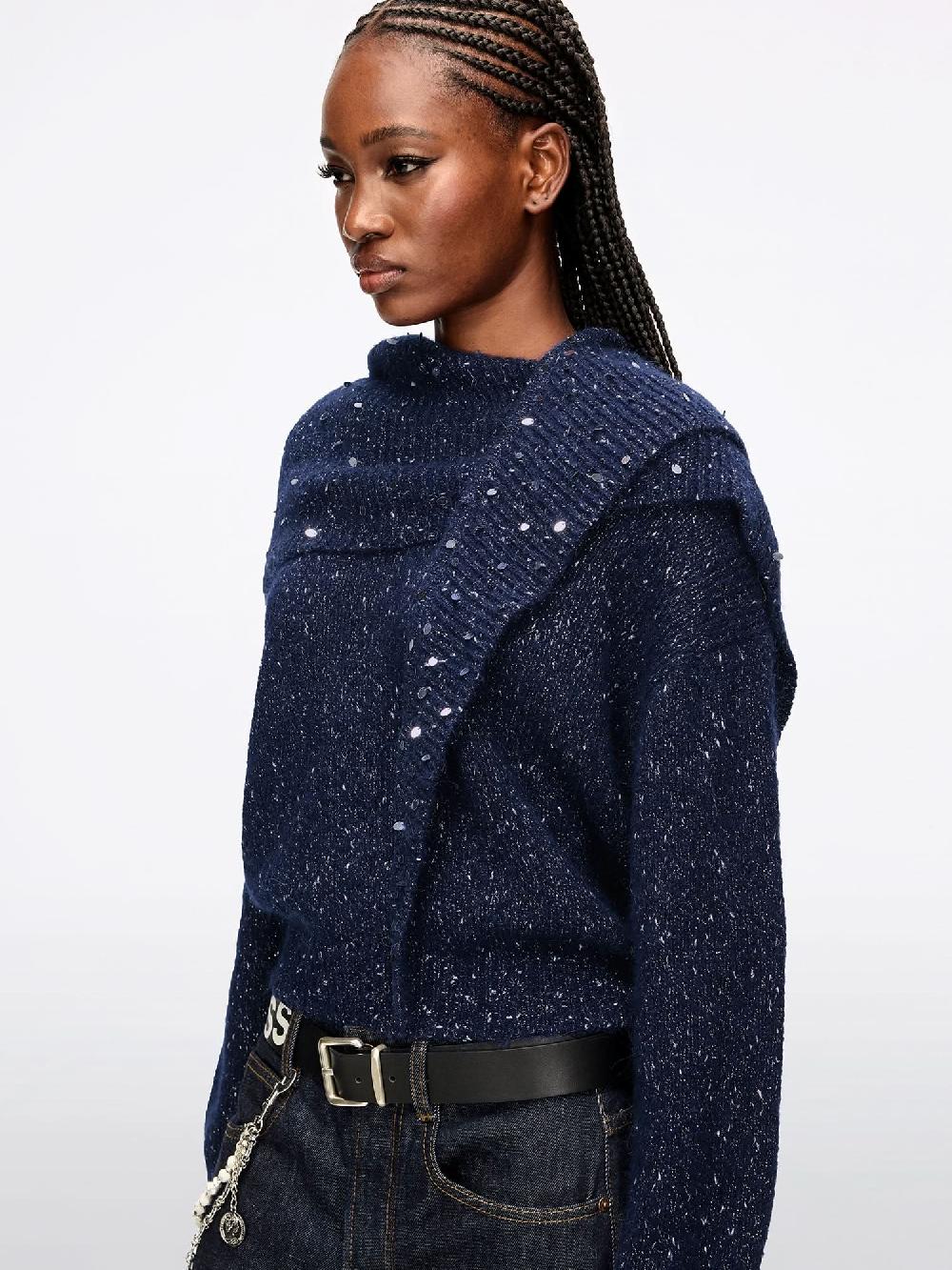 Miss Sixty EMBELLISHED KNIT TOP INDIGO