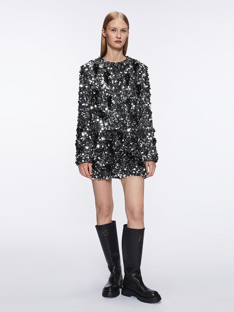 Miss Sixty EMBELLISHED SKIRT SILVER