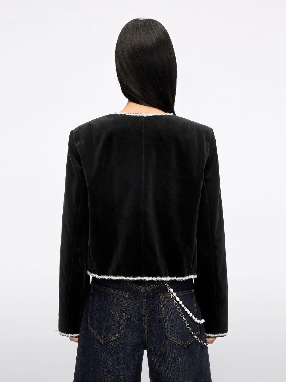 Miss Sixty EMBELLISHED VELVET JACKET BLACK