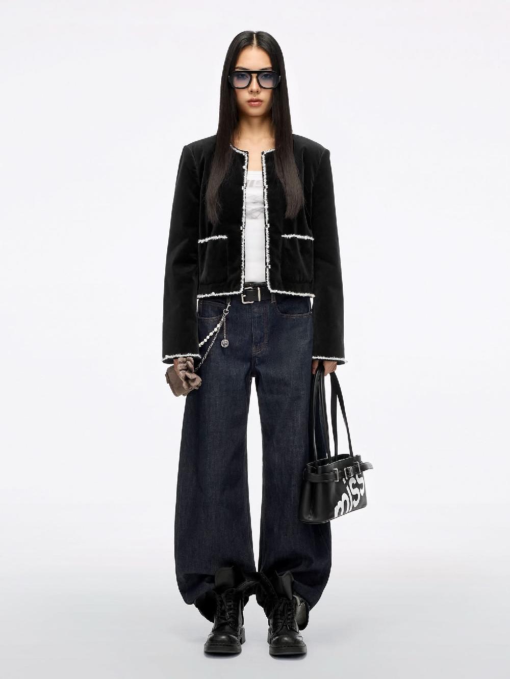 Miss Sixty EMBELLISHED VELVET JACKET BLACK