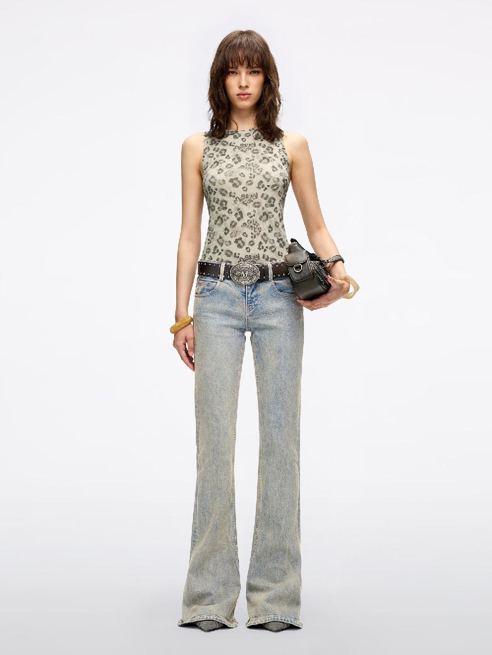 Miss Sixty EMBOSSED LEATHER BELT BRUNETTE BROWN