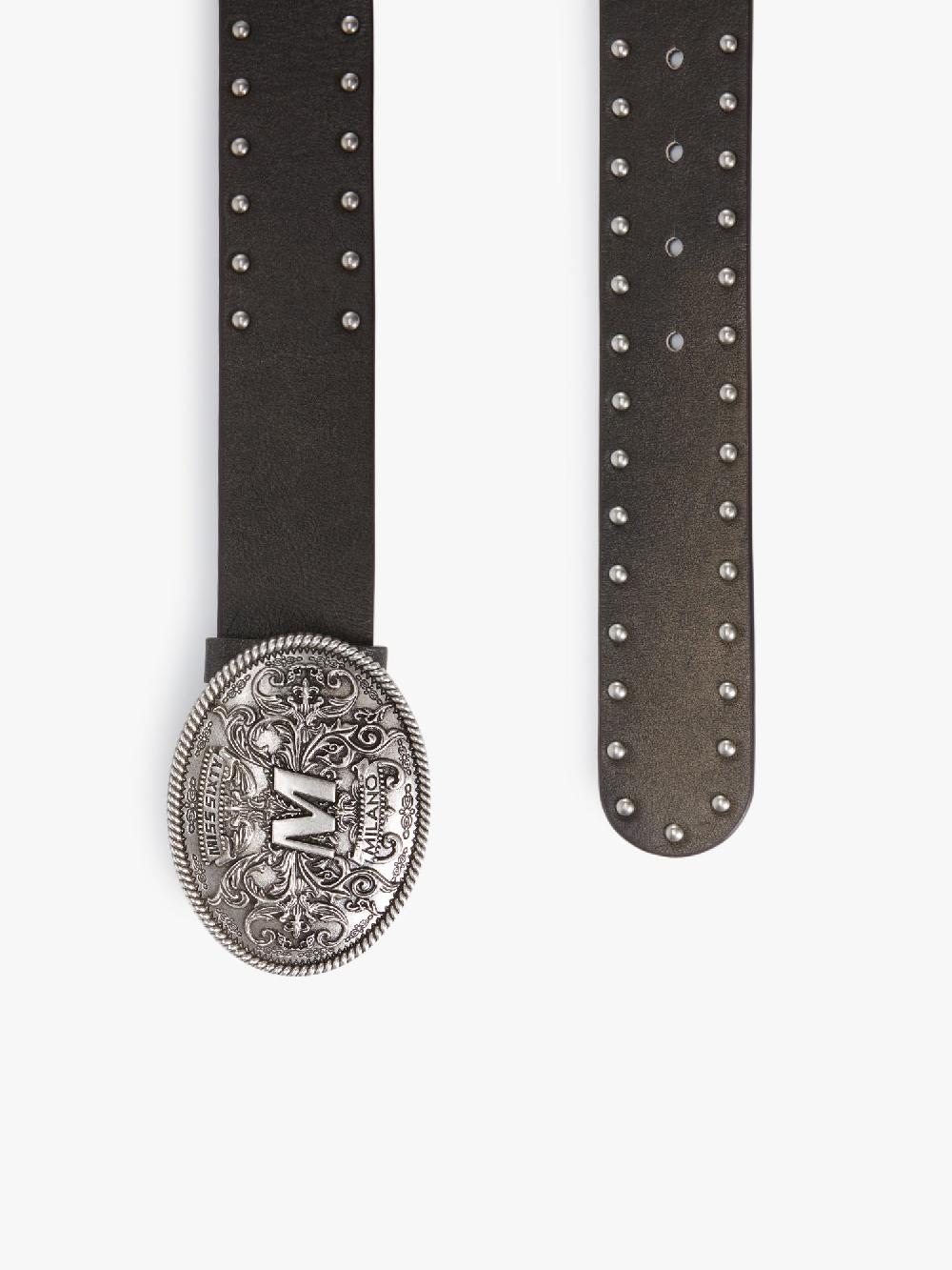 Miss Sixty EMBOSSED LEATHER BELT BRUNETTE BROWN