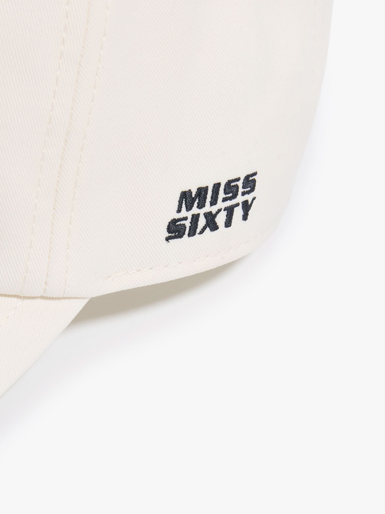 Miss Sixty EMBROIDERED BASEBALL CAP OFF WHITE