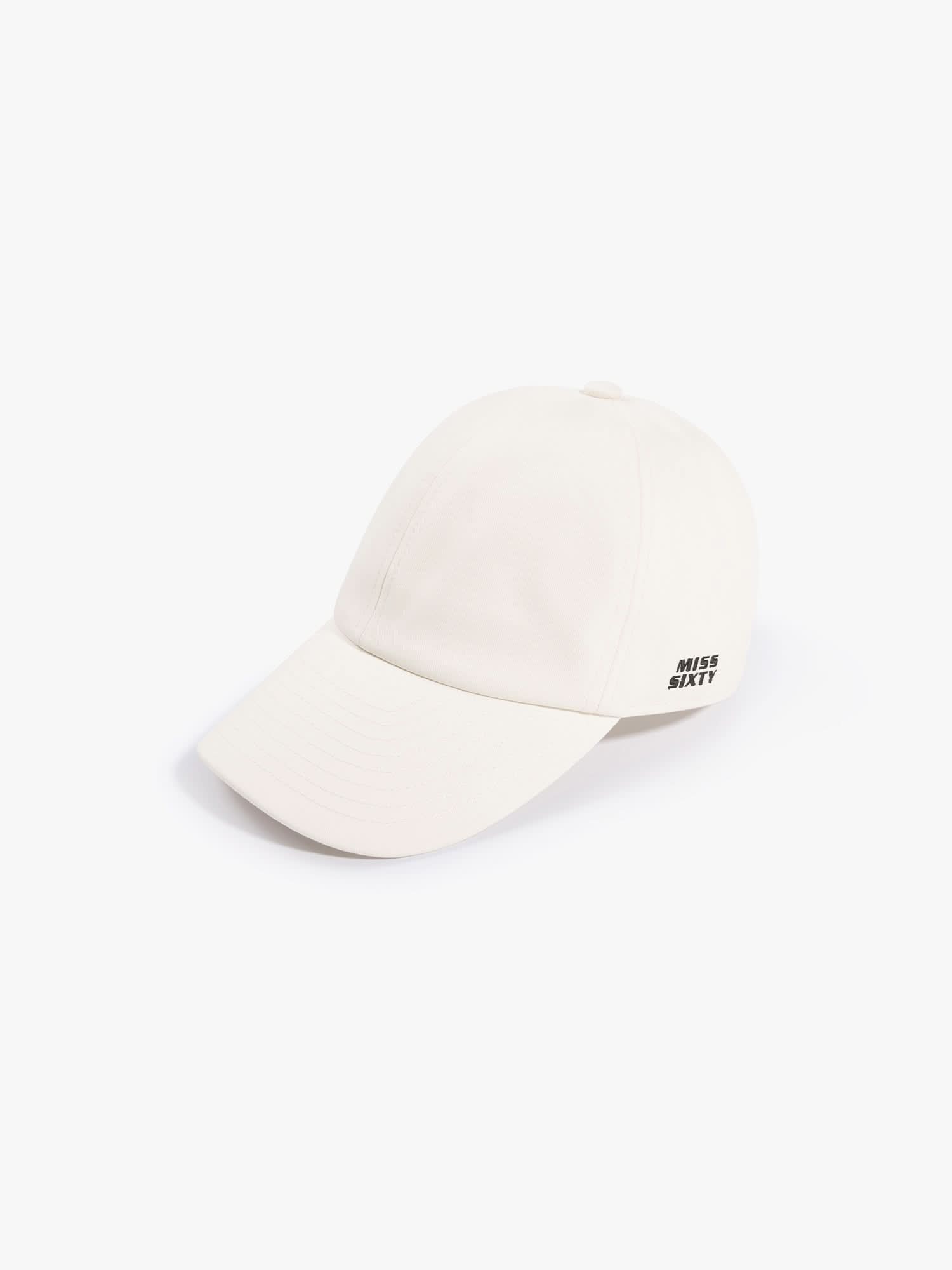 miss sixty EMBROIDERED BASEBALL CAP OFF WHITE