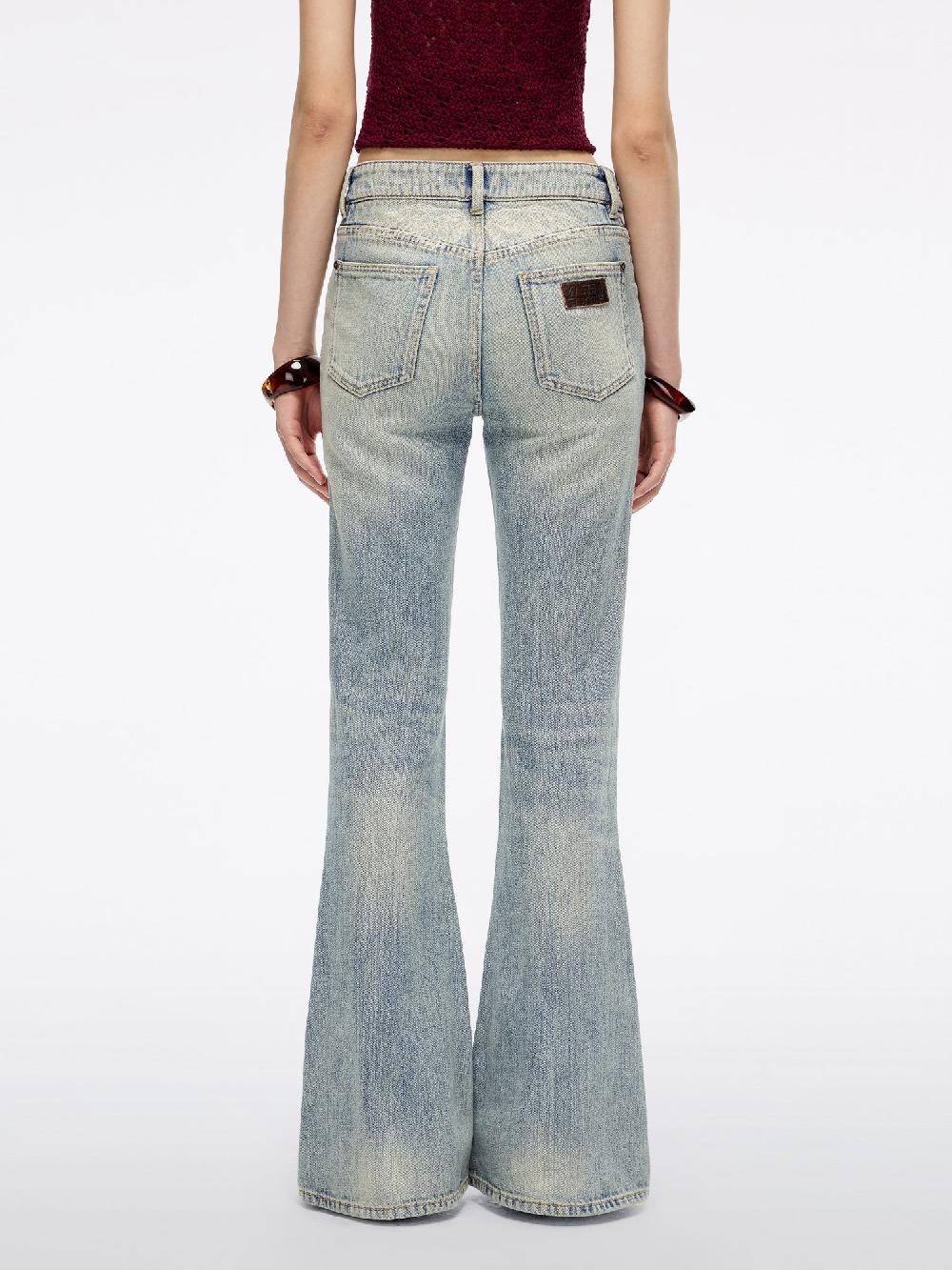 Miss Sixty EMBROIDERED FLARED JEANS GREY BLUE