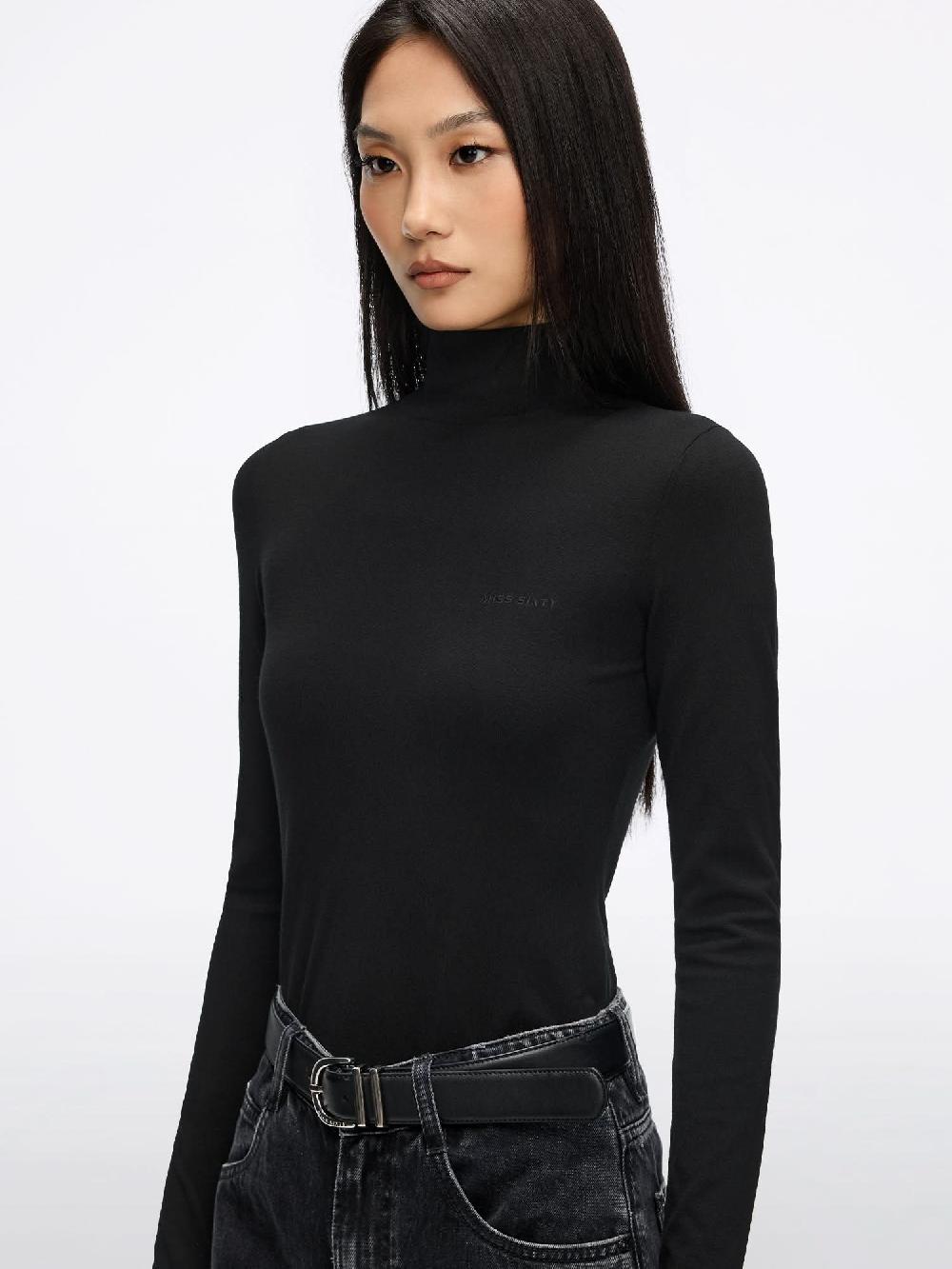 Miss Sixty EMBROIDERED KNIT TOP BLACK