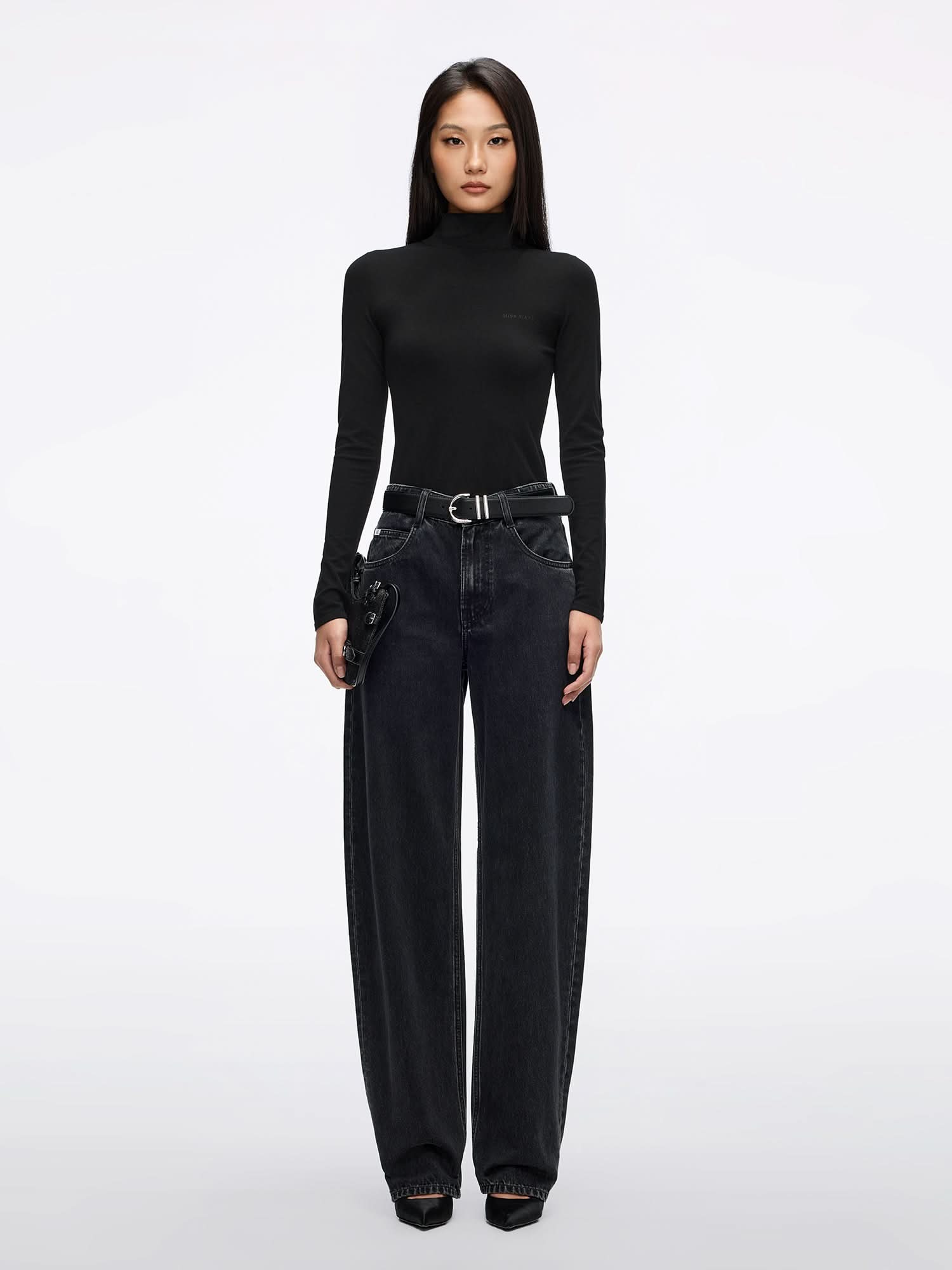 Miss Sixty EMBROIDERED KNIT TOP BLACK