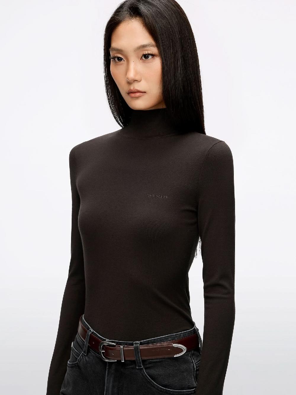 Miss Sixty EMBROIDERED KNIT TOP EBONY BROWN