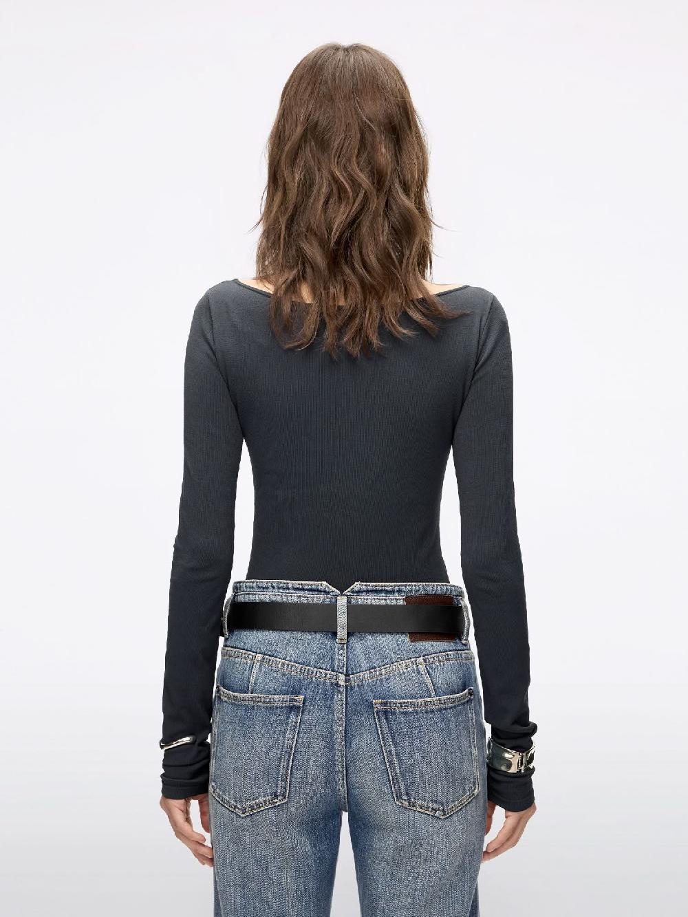 Miss Sixty EMBROIDERED KNIT TOP GREY