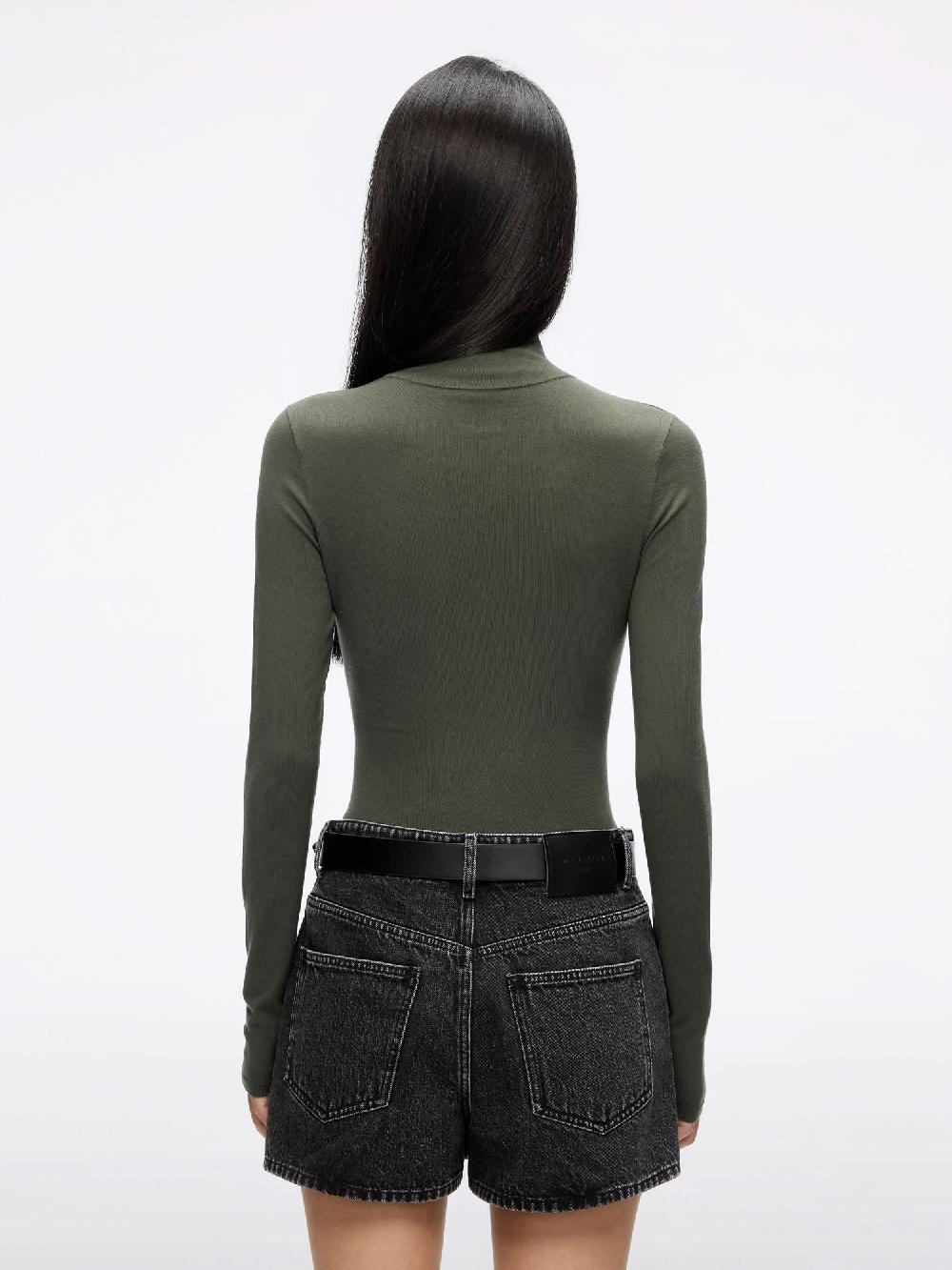 Miss Sixty EMBROIDERED KNIT TOP MOSS GREEN