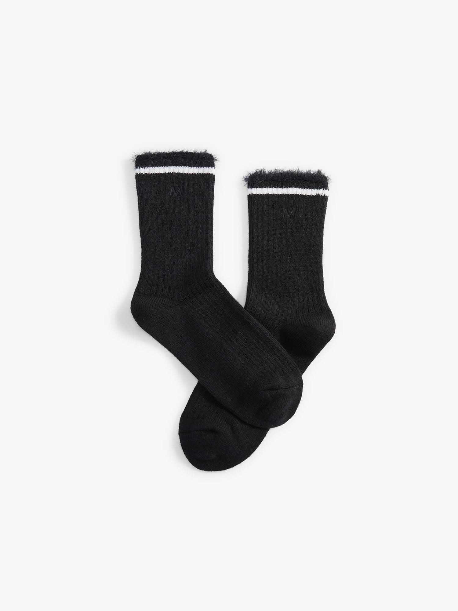 miss sixty EMBROIDERED MID-CALF SOCKS BLACK