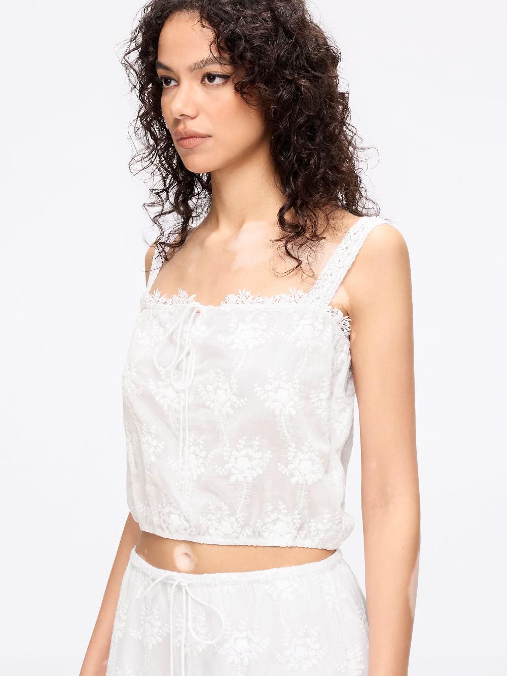 Miss Sixty EMBROIDERED STRAP VEST BRIGHT WHITE