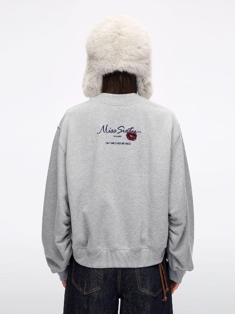 Miss Sixty EMBROIDERED SWEATSHIRT HEATHER GREY