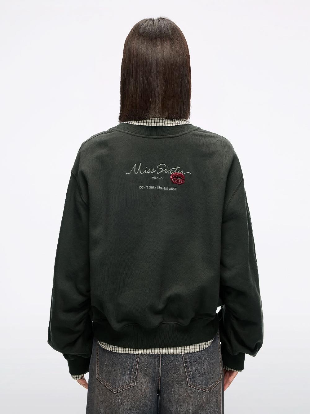 Miss Sixty EMBROIDERED SWEATSHIRT JASPER GREEN