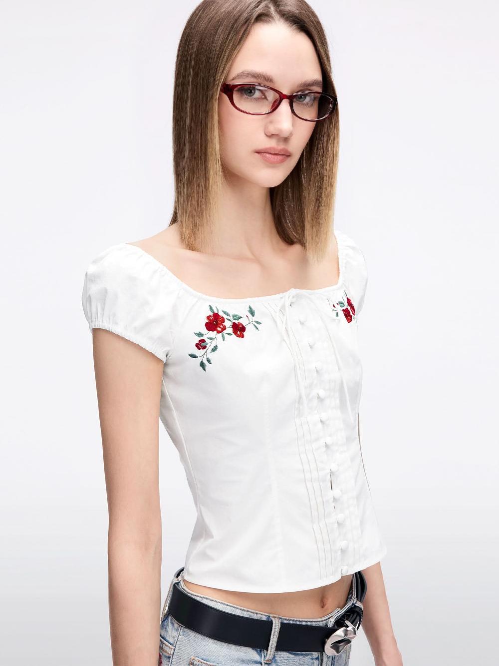 Miss Sixty EMBROIDERED TOP WHITE