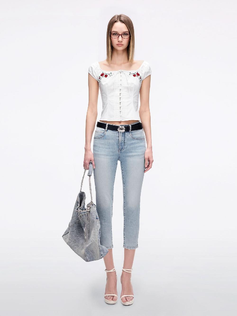 Miss Sixty EMBROIDERED TOP WHITE