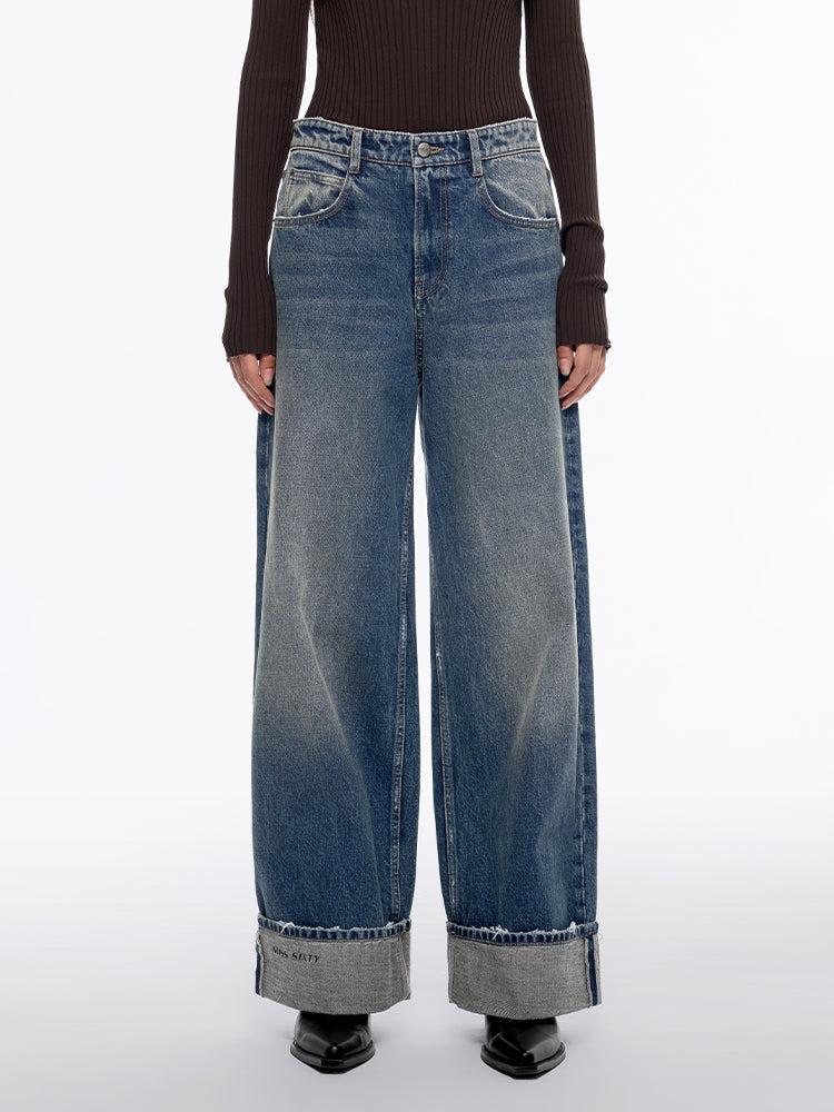 miss sixty FADED WIDE-LEG JEANS MIDDLE BLUE