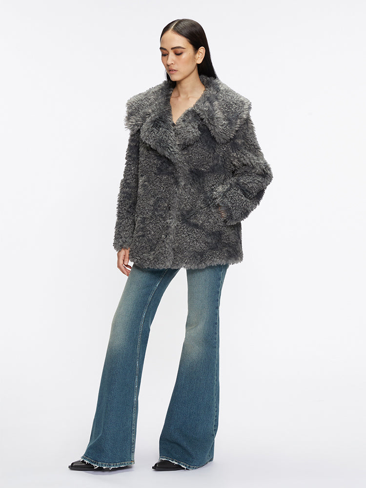 Miss Sixty FAUX FUR JACKET DARK GREY