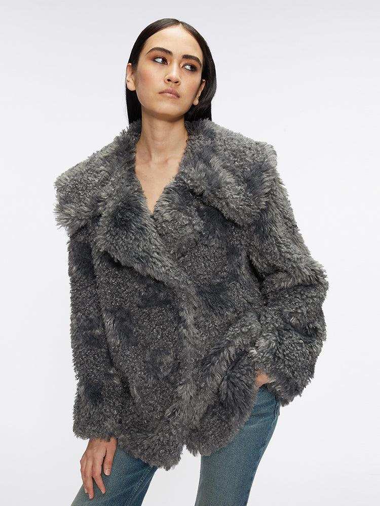 miss sixty FAUX FUR JACKET DARK GREY