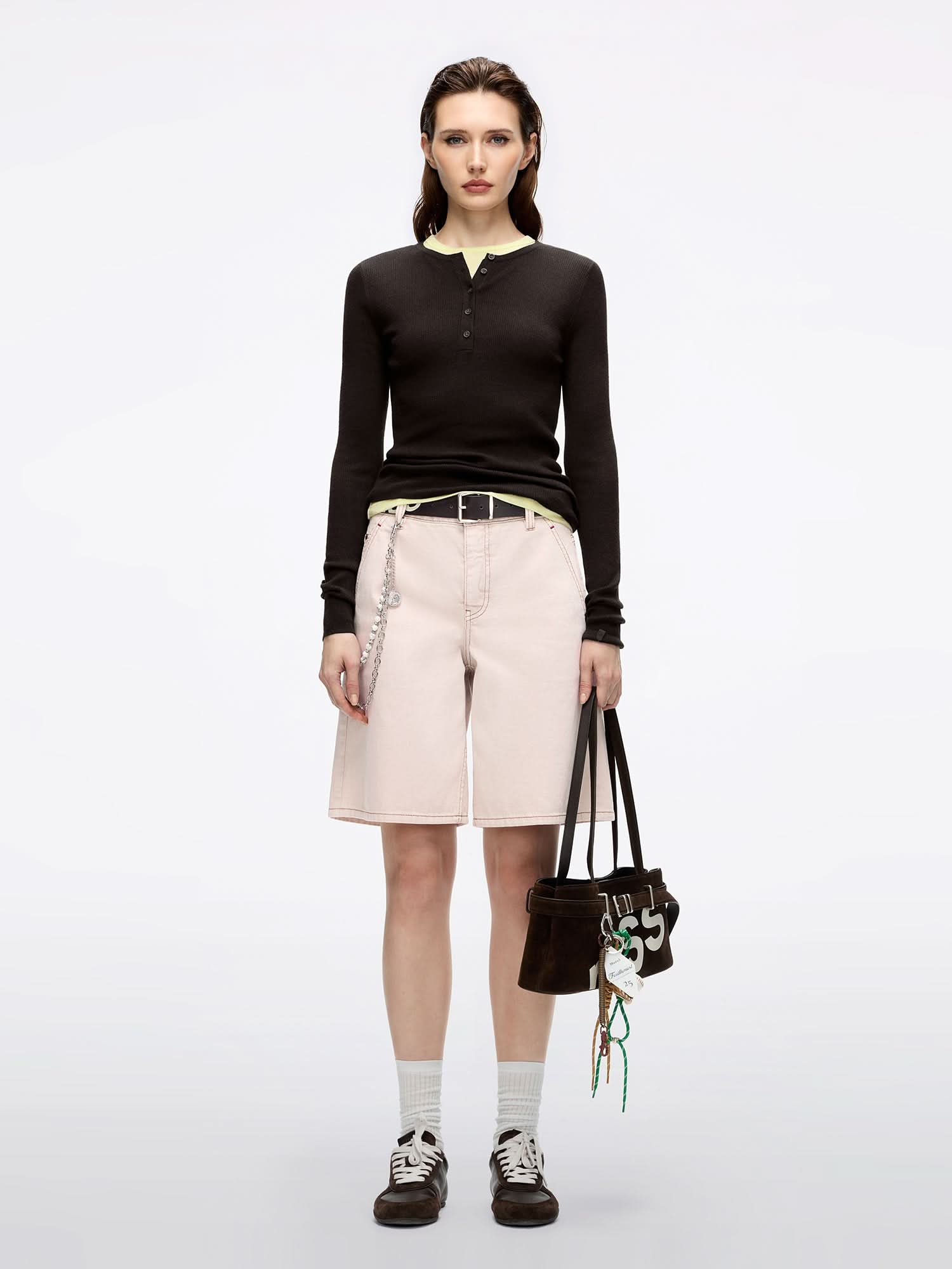 Miss Sixty FAUX LAYERED KNIT TOP EBONY BROWN